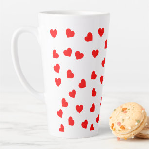 Tasse Latte Coeurs rouges joueurs