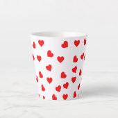 Tasse Latte Coeurs rouges joueurs (Devant)