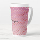 Tasse Latte Coeurs rouges roses Ombre (Angle droit)
