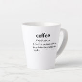 Tasse Latte Coffee Funny Dictionnaire Définition (Angle droit)