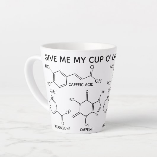 Tasse Latte Coffee Molecules Cup O' Substances chimiques Latte (Angle gauche)