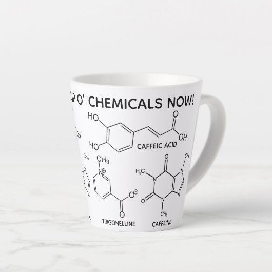 Tasse Latte Coffee Molecules Cup O' Substances chimiques Latte (Angle droit)