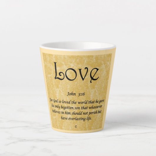 Tasse Latte coffee mug-Love 3;16 (Devant)