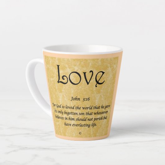 Tasse Latte coffee mug-Love 3;16 (Angle gauche)