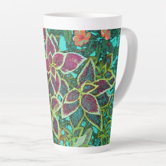 Tasse Latte Coleus coloré (Angle droit)