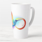 Tasse Latte Colibri arc-en-ciel avec symbole Infinity (Angle droit)