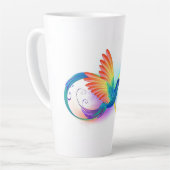 Tasse Latte Colibri arc-en-ciel avec symbole Infinity (Angle gauche)
