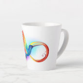 Tasse Latte Colibri arc-en-ciel avec symbole Infinity (Angle droit)