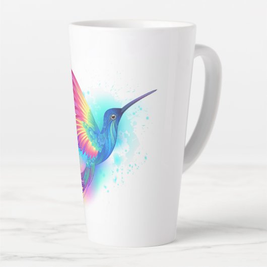 Tasse Latte Colibri arc-en-ciel exotique (Angle droit)
