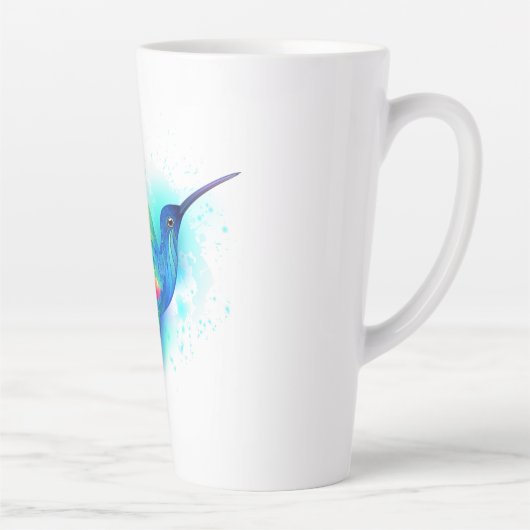 Tasse Latte Colibri arc-en-ciel exotique (Droite)