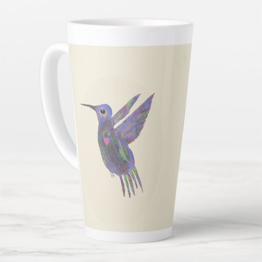 Tasse Latte Colibri avec Cœur (Angle gauche)