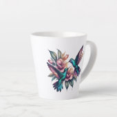 Tasse Latte Colibri et fleur (Angle droit)
