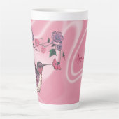 Tasse Latte Colibri et fleurs adorables (Devant)