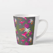 Tasse Latte Colibri Motif rose violet gris gris tropique (Droite)