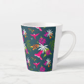 Tasse Latte Colibri Motif rose violet Turquoise Tropical (Droite)