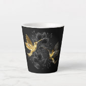 Tasse Latte Colibri noir et or (Devant)