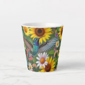 Tasse Latte Colibri Parmi Les Fleurs (Devant)