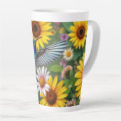 Tasse Latte Colibri Parmi Les Fleurs (Angle droit)
