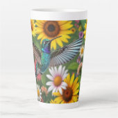Tasse Latte Colibri Parmi Les Fleurs (Devant)