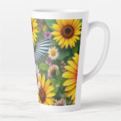 Tasse Latte Colibri Parmi Les Fleurs (Droite)