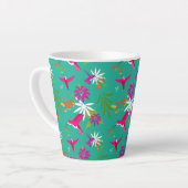Tasse Latte Colibris rose violet vert bleu Tropical (Angle gauche)