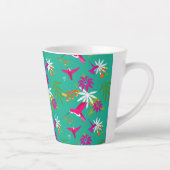Tasse Latte Colibris rose violet vert bleu Tropical (Droite)