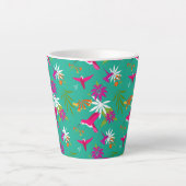 Tasse Latte Colibris rose violet vert bleu Tropical (Devant)