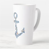 Tasse Latte Collage Ancre nautique (Angle droit)