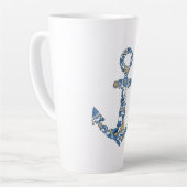 Tasse Latte Collage Ancre nautique (Angle gauche)