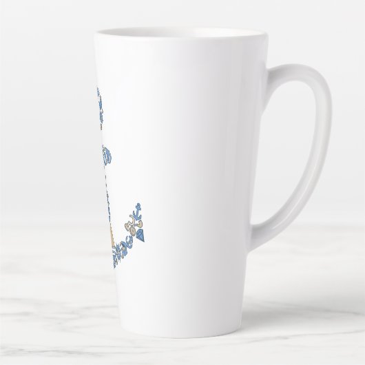 Tasse Latte Collage Ancre nautique (Droite)