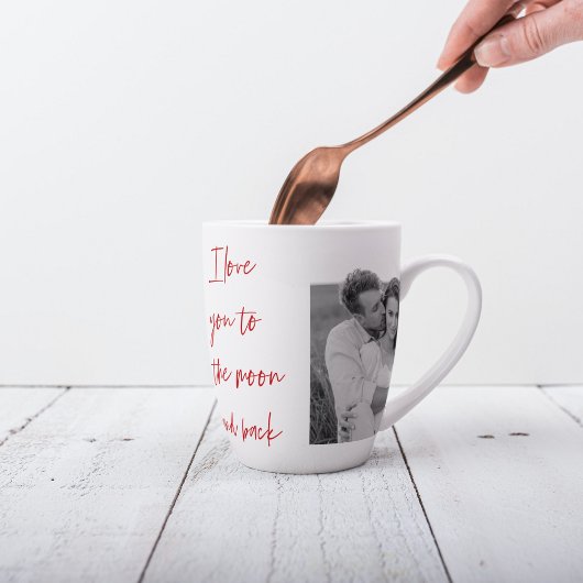 Tasse Latte Collage Couple Photo & Citation Romantique Vous Ai