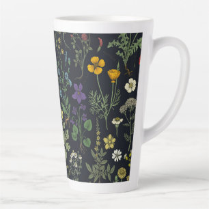 Tasse Latte Collage de fleurs sauvages