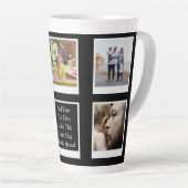 Tasse Latte Collage de photos de famille Créez votre propre (Angle droit)