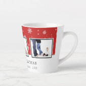 Tasse Latte Collage de photos de Noël Famille Rouge (Droite)