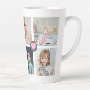 Tasse Latte Collage de photos et de texte personnalisé pour la