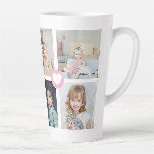 Tasse Latte Collage de photos et de texte personnalisé pour la