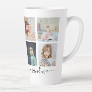 Tasse Latte Collage de photos et de texte personnalisé pour la