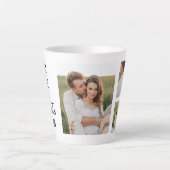 Tasse Latte Collage moderne Couple Photo & Romantic Love Citat (Devant)