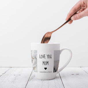 Tasse Latte Collage moderne Photo Love You Mom Best Gift