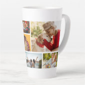 Tasse Latte Collage Multi Photo Nom Personnalisé Moderne (Angle droit)