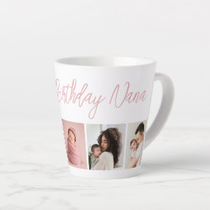 Tasse Latte Collage personnalisé Joyeux Anniversaire Nana 5 Ph