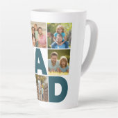 Tasse Latte Collage photo bleu et blanc 6 papa (Angle droit)