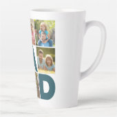 Tasse Latte Collage photo bleu et blanc 6 papa (Droite)