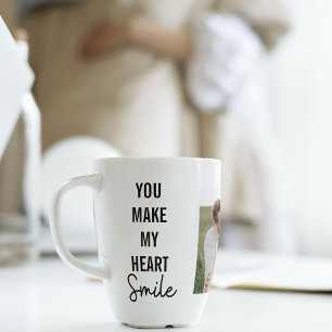 Tasse Latte Collage photo en couple et belle citation romantiq
