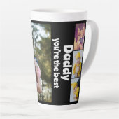 Tasse Latte Collage photo et texte personnalisé (Angle droit)