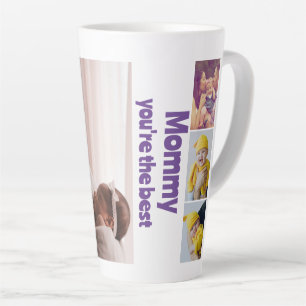 Tasse Latte Collage photo personnalisé avec texte et photo