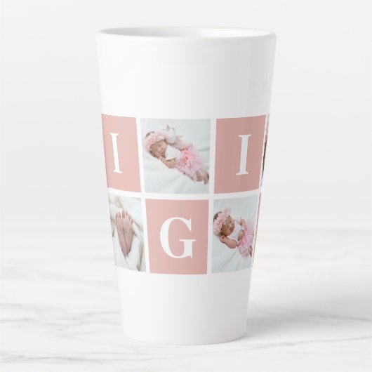 Tasse Latte Collage photo personnalisé Gigi Grand-mère 5 (Devant)