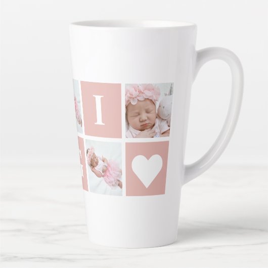 Tasse Latte Collage photo personnalisé Gigi Grand-mère 5 (Droite)