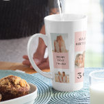 Tasse Latte Collage photos amies | Joyeux cadeau d'anniversair<br><div class="desc">Collage photos amies | Joyeux cadeau d'anniversaire.Faites de l'anniversaire de votre ami extra spécial avec ce cadeau sur mesure avec un collage de vos moments préférés ensemble! Ce cadeau d'anniversaire personnalisé d'inspiration rose est disponible exclusivement sur Zazzle, et c'est la façon parfaite de montrer à votre ami combien ils signifient...</div>