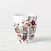 Tasse Latte Collage tendance Famille Photo Fleurs colorées Cad (Devant)